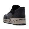 Rieker Front Zip Wedge Shoe - Black Bronze Combi